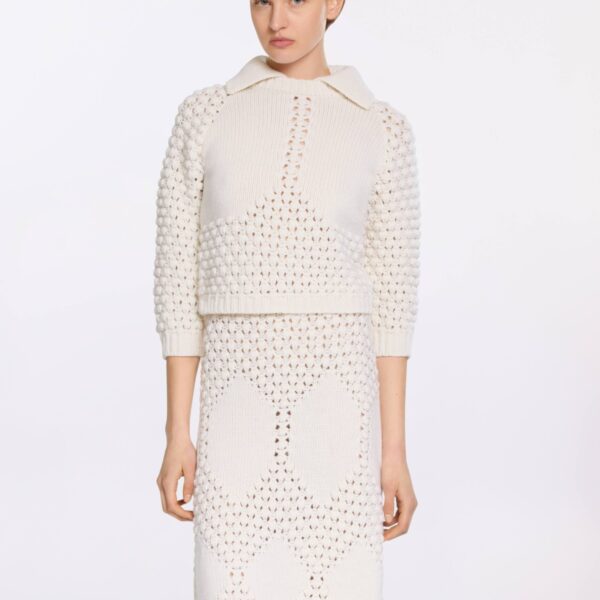 Elie Saab Knit Polo in White featuring  – Luxury Designer Fashion at Coveti.