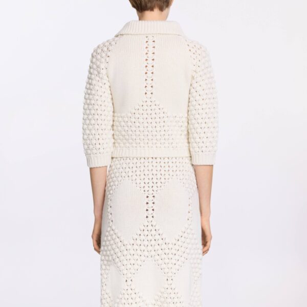Elie Saab Knit Polo in White featuring  – Luxury Designer Fashion at Coveti.