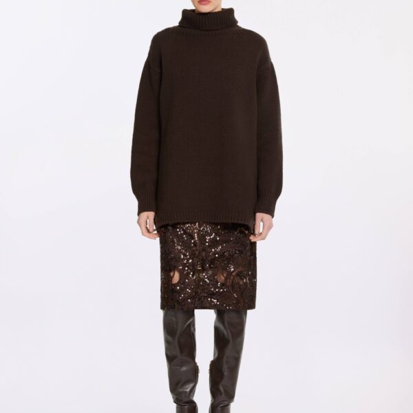 Elie Saab Knit Sweater in Beige featuring  – Luxury Designer Fashion at Coveti.