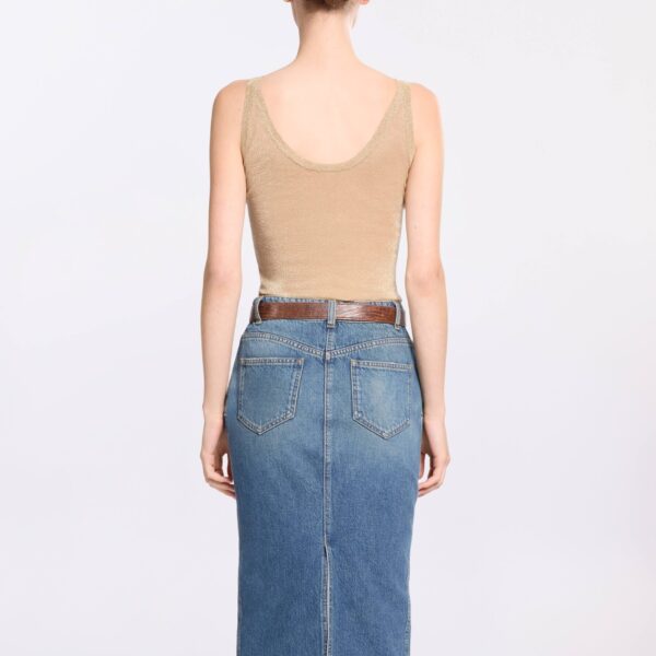 Elie Saab Knit Top in Metallic featuring  – Luxury Designer Fashion at Coveti.