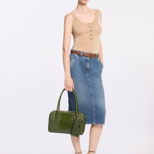 Elie Saab Knit Top in Metallic featuring  – Luxury Designer Fashion at Coveti.