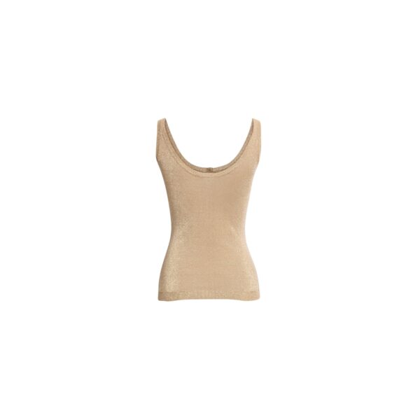 Elie Saab Knit Top in Metallic featuring  – Luxury Designer Fashion at Coveti.