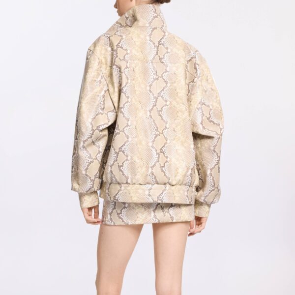 Elie Saab Leather Bomber Jacket in Multicolour featuring  – Luxury Designer Fashion at Coveti.