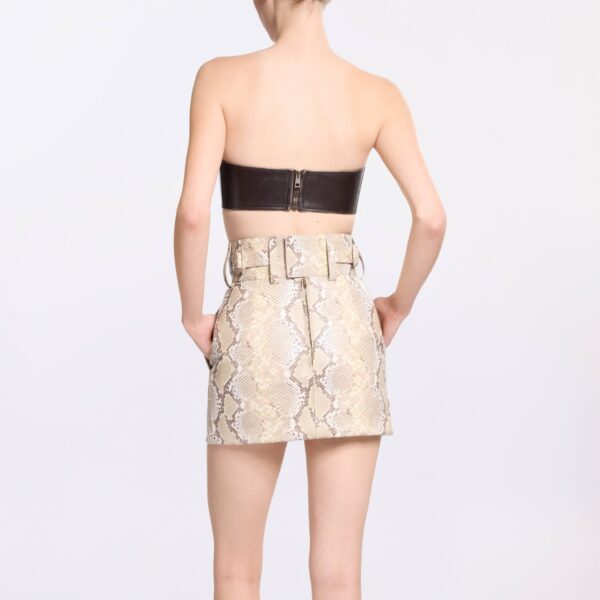 Elie Saab Leather Bralette in Beige featuring  – Luxury Designer Fashion at Coveti.