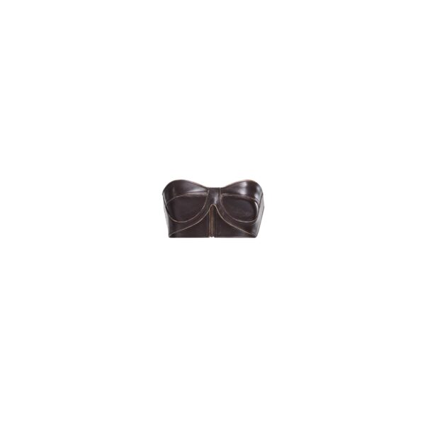 Elie Saab Leather Bralette in Beige featuring  – Luxury Designer Fashion at Coveti.