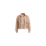 Elie Saab Macramé & Drill Twin Set in Beige featuring  – Luxury Designer Fashion at Coveti.