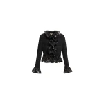 Elie Saab Macramé and Sequin Jacket in Black featuring  – Luxury Designer Fashion at Coveti.