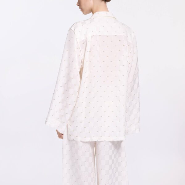 Elie Saab Monogram Jacquard Shirt in White featuring  – Luxury Designer Fashion at Coveti.