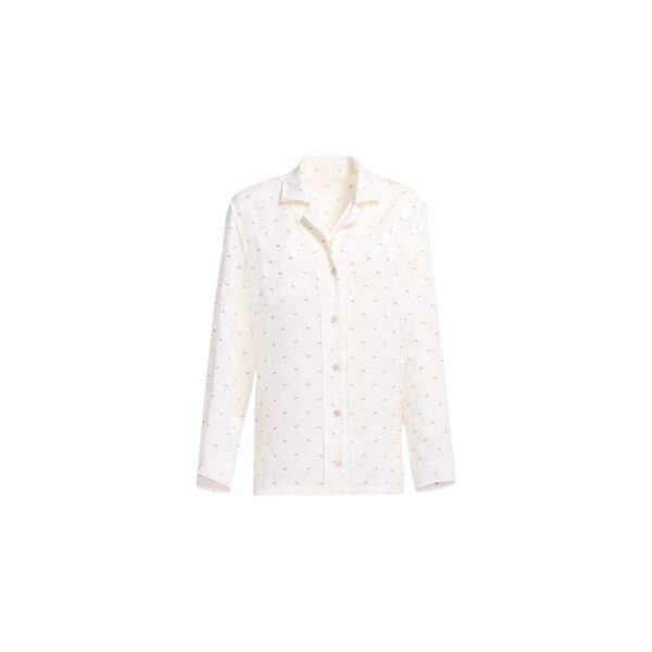 Elie Saab Monogram Jacquard Shirt in White featuring  – Luxury Designer Fashion at Coveti.