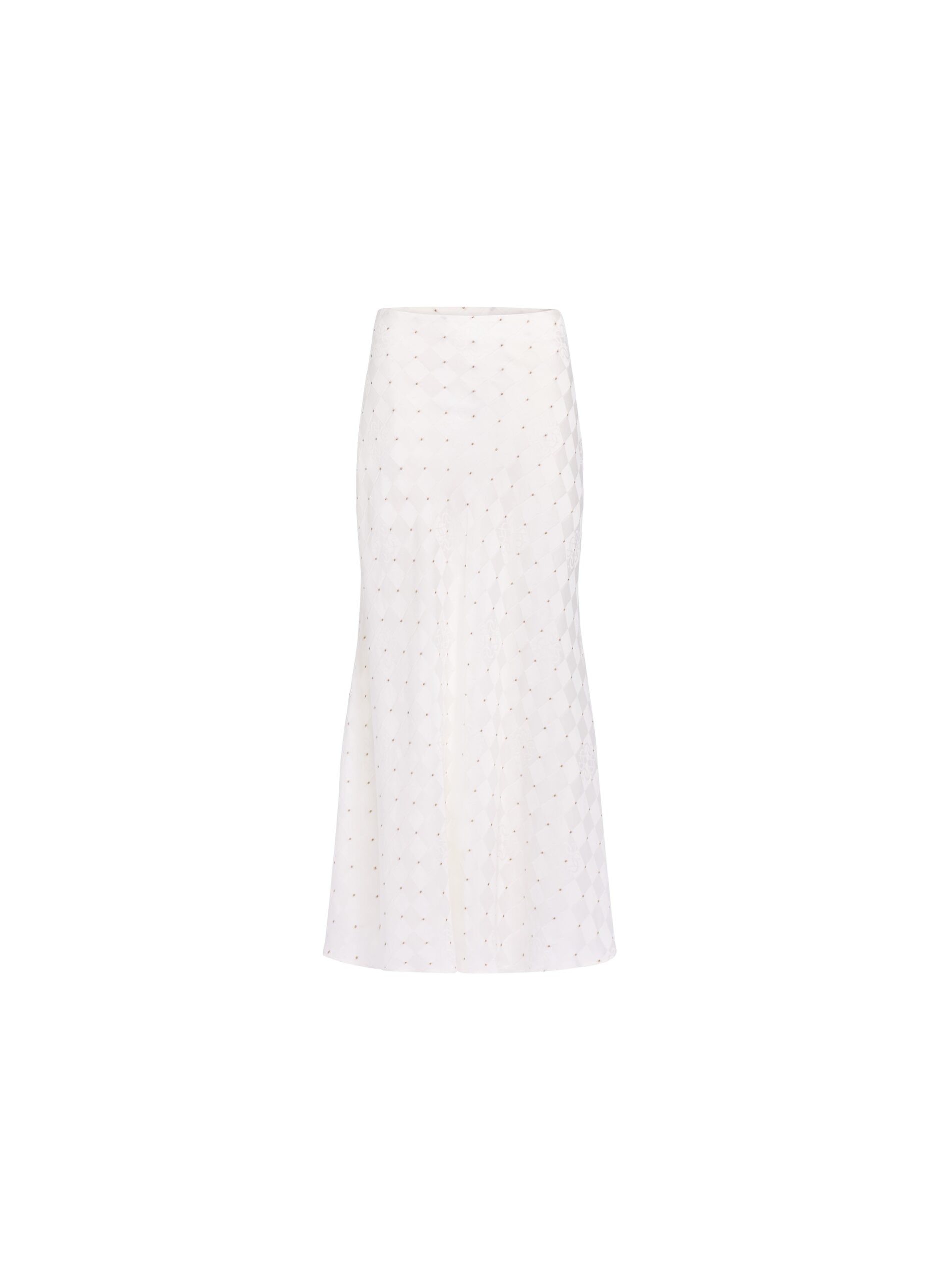 Elie Saab Monogram Jacquard Skirt in White featuring  – Luxury Designer Fashion at Coveti.