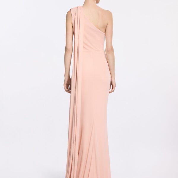 Elie Saab One-Shoulder Jersey Long Dress in Pink featuring  – Luxury Designer Fashion at Coveti.