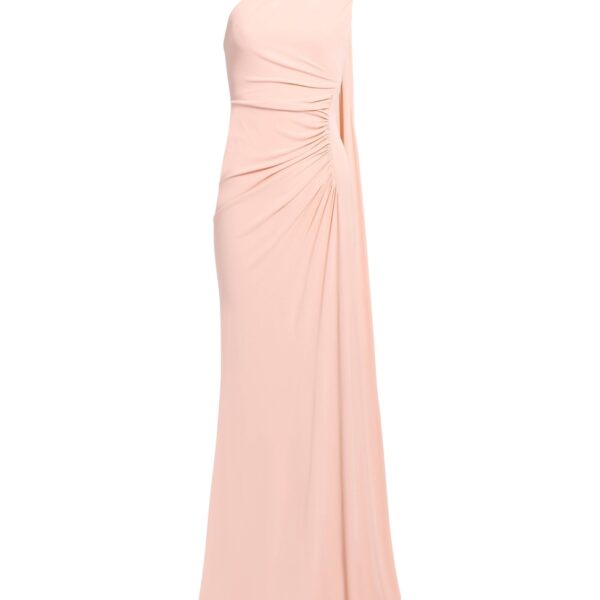 Elie Saab One-Shoulder Jersey Long Dress in Pink featuring  – Luxury Designer Fashion at Coveti.