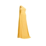 Elie Saab One-Shoulder Silk Dress in Yellow featuring  – Luxury Designer Fashion at Coveti.