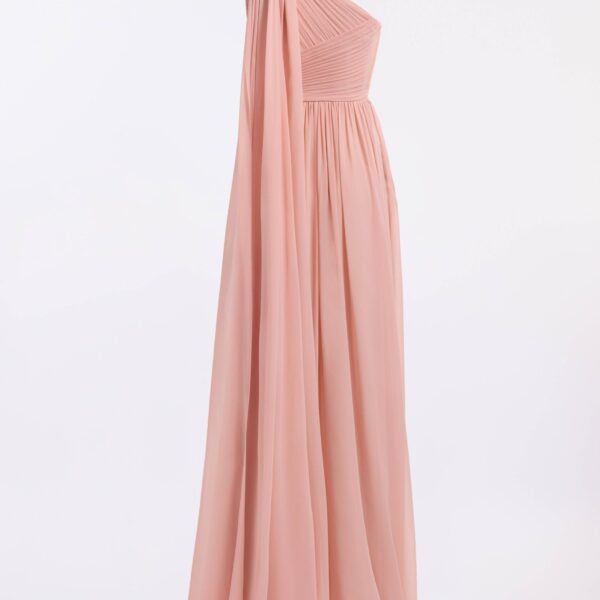 Elie Saab One-Shoulder Silk Long Dress in Pink featuring  – Luxury Designer Fashion at Coveti.
