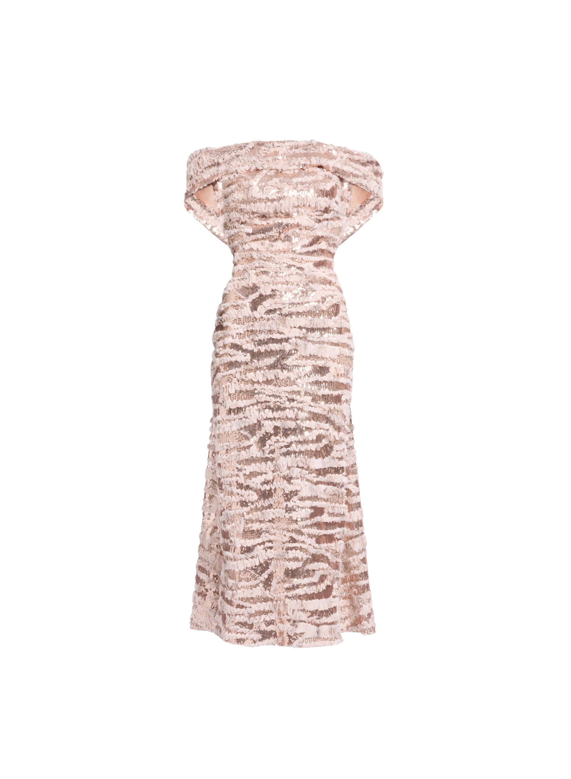 Elie Saab Open Back Midi Dress in Pink featuring  – Luxury Designer Fashion at Coveti.