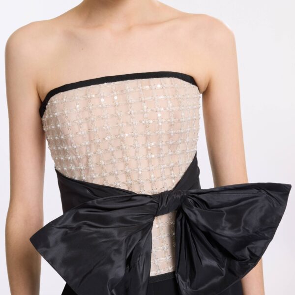 Elie Saab Pearl Corset with Bow in White featuring  – Luxury Designer Fashion at Coveti.