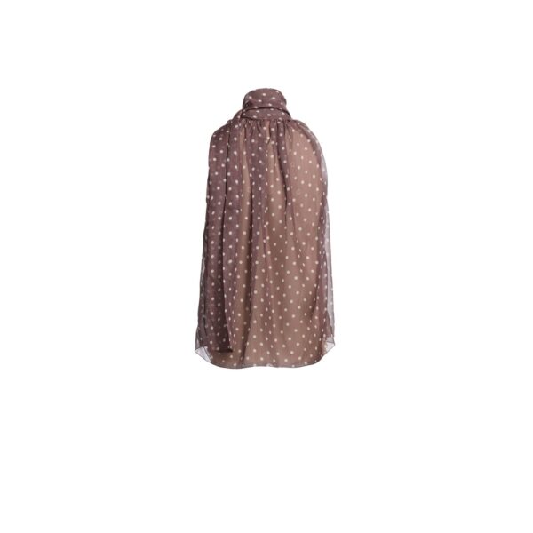 Elie Saab Polka Dot Chiffon Top in Multicolour featuring  – Luxury Designer Fashion at Coveti.