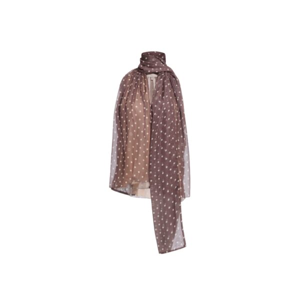 Elie Saab Polka Dot Chiffon Top in Multicolour featuring  – Luxury Designer Fashion at Coveti.