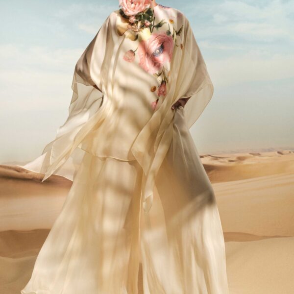 Elie Saab Printed Chiffon Jumpsuit in Multicolour featuring  – Luxury Designer Fashion at Coveti.
