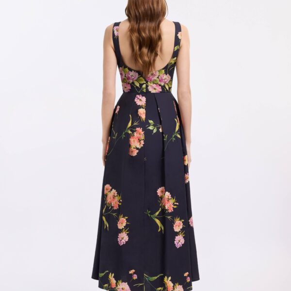 Elie Saab Printed Cotton Midi Dress in Multicolour featuring  – Luxury Designer Fashion at Coveti.