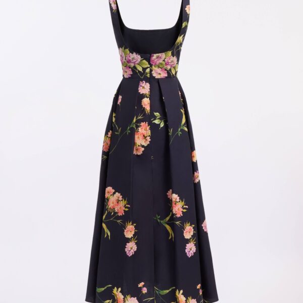 Elie Saab Printed Cotton Midi Dress in Multicolour featuring  – Luxury Designer Fashion at Coveti.
