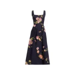 Elie Saab Printed Cotton Midi Dress in Multicolour featuring  – Luxury Designer Fashion at Coveti.