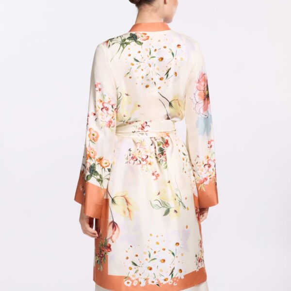 Elie Saab Printed Twill Long Shirt in Multicolour featuring  – Luxury Designer Fashion at Coveti.