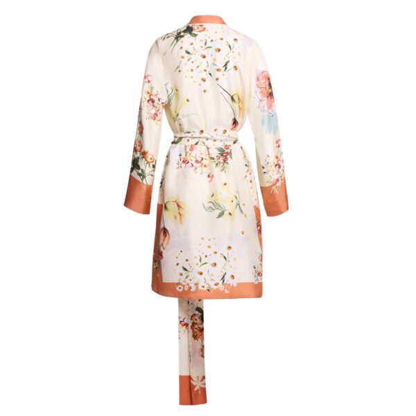 Elie Saab Printed Twill Long Shirt in Multicolour featuring  – Luxury Designer Fashion at Coveti.