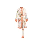 Elie Saab Printed Twill Long Shirt in Multicolour featuring  – Luxury Designer Fashion at Coveti.