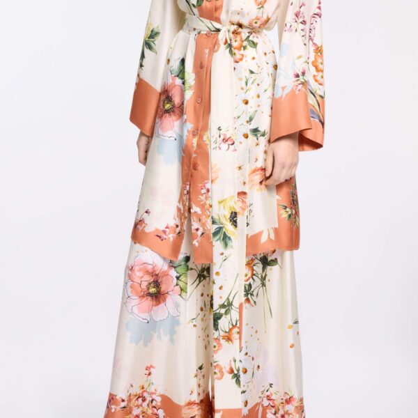 Elie Saab Printed Twill Pants in Multicolour featuring  – Luxury Designer Fashion at Coveti.