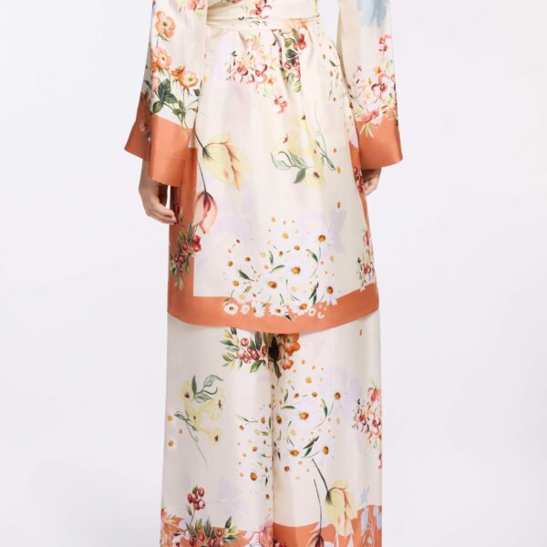 Elie Saab Printed Twill Pants in Multicolour featuring  – Luxury Designer Fashion at Coveti.