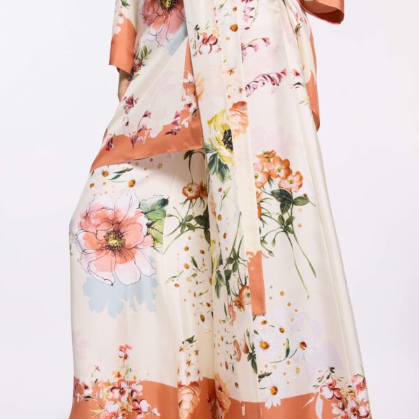 Elie Saab Printed Twill Pants in Multicolour featuring  – Luxury Designer Fashion at Coveti.