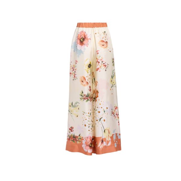 Elie Saab Printed Twill Pants in Multicolour featuring  – Luxury Designer Fashion at Coveti.