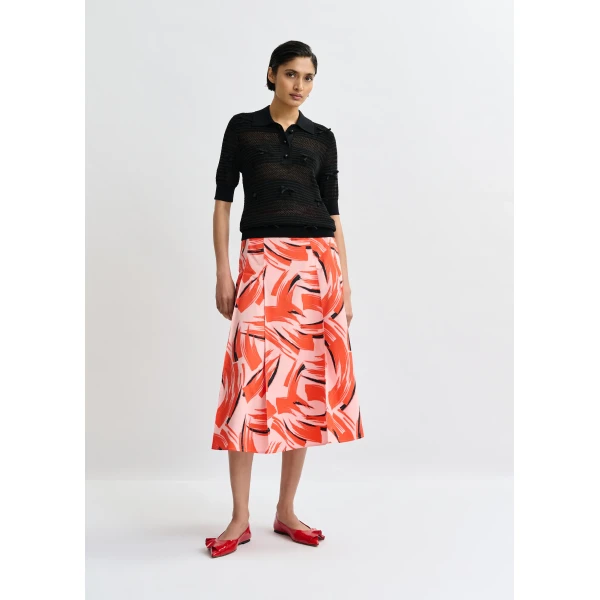 Essentiel Antwerp Black bow-embellished knit polo, view 6