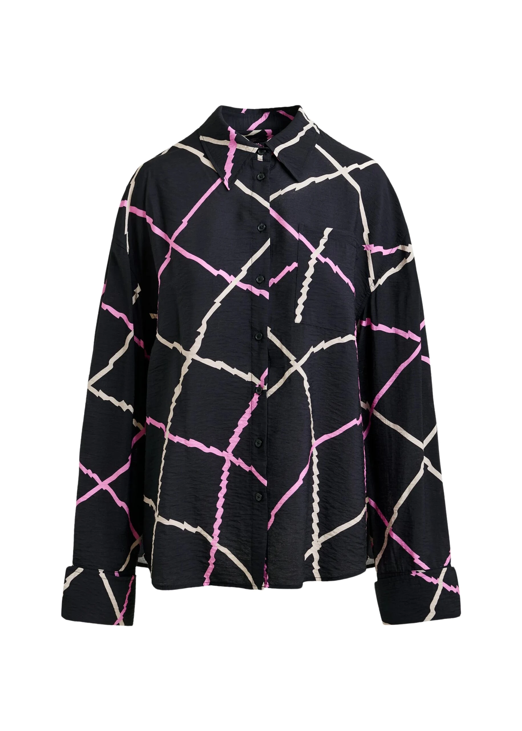 Essentiel-Antwerp-Black-pink-and-beige-oversized-check-shirt-scaled69755_nobg Black
