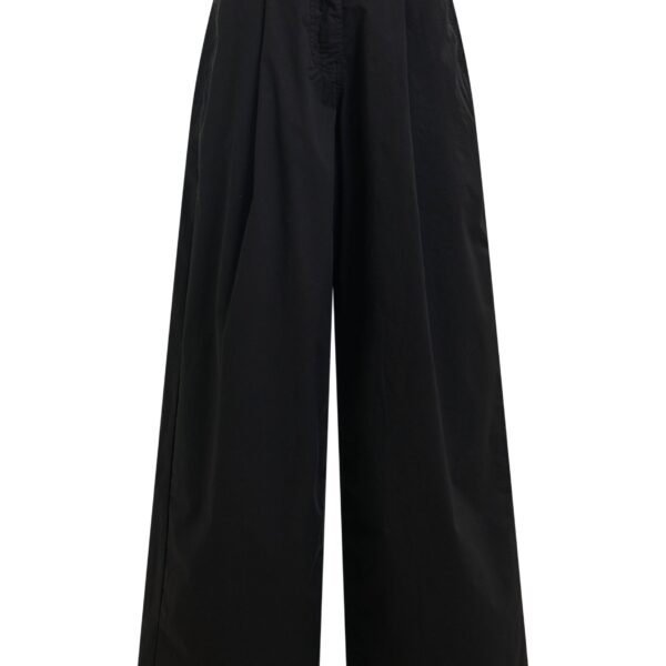 Black pleated wide-leg pants
