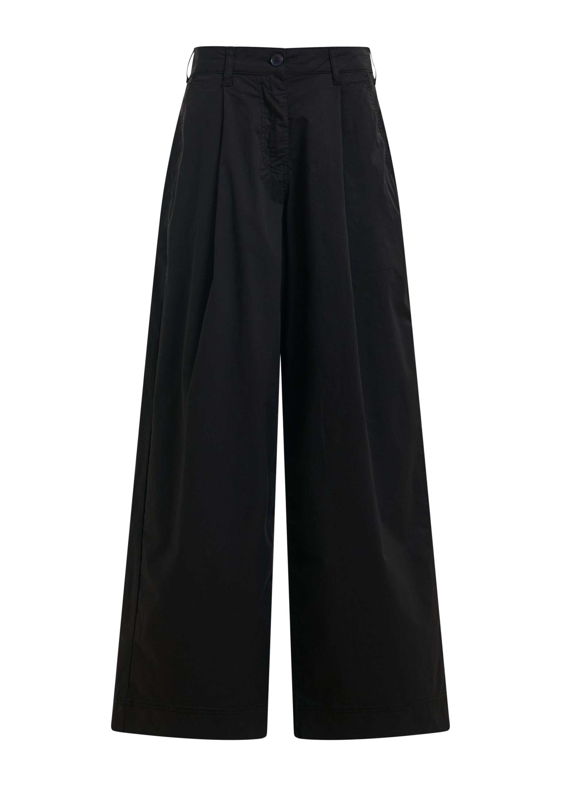 Black pleated wide-leg pants