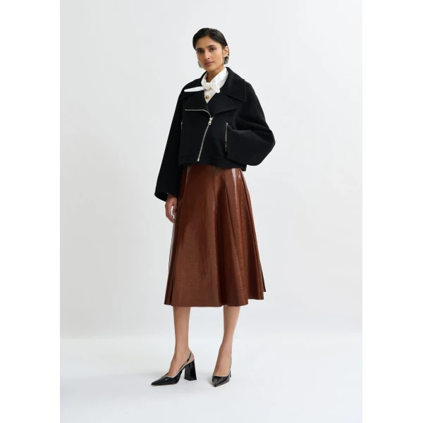 Essentiel Antwerp Black wool double-faced jacket, view 6