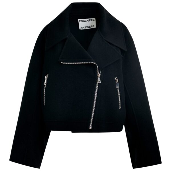 Black wool double-faced jacket