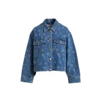 Blue cropped cotton denim jacket