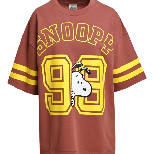 Brown T-shirt with Peanuts™ Snoopy print and yellow text