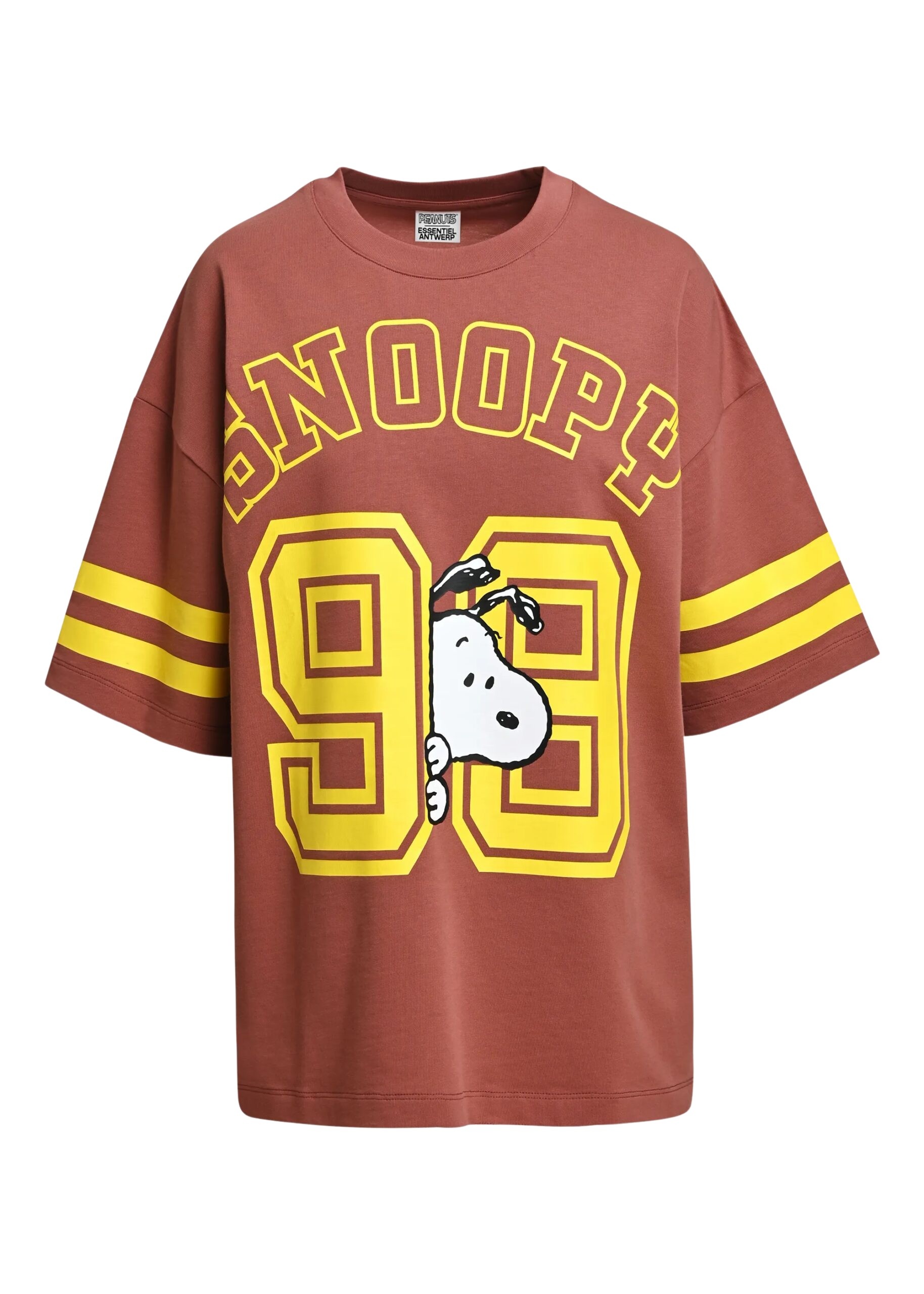 Brown T-shirt with Peanuts™ Snoopy print and yellow text