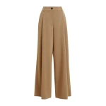 Brown and red checked wide-leg pants