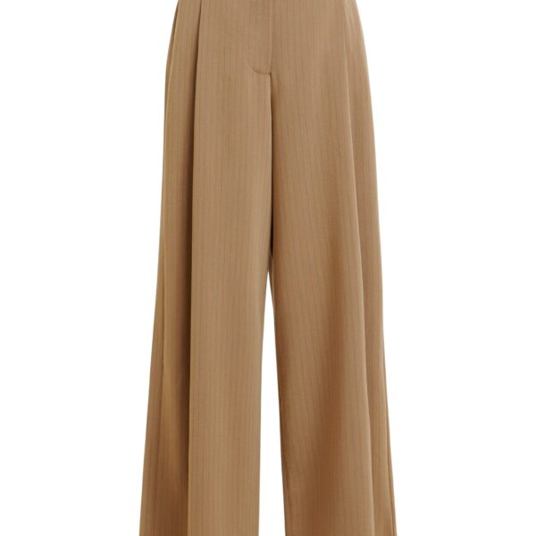Brown and red checked wide-leg pants