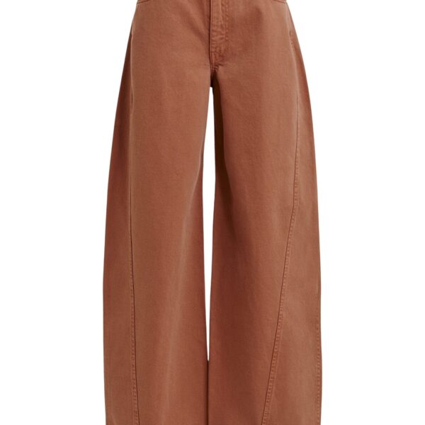 Brown barrel-leg jeans