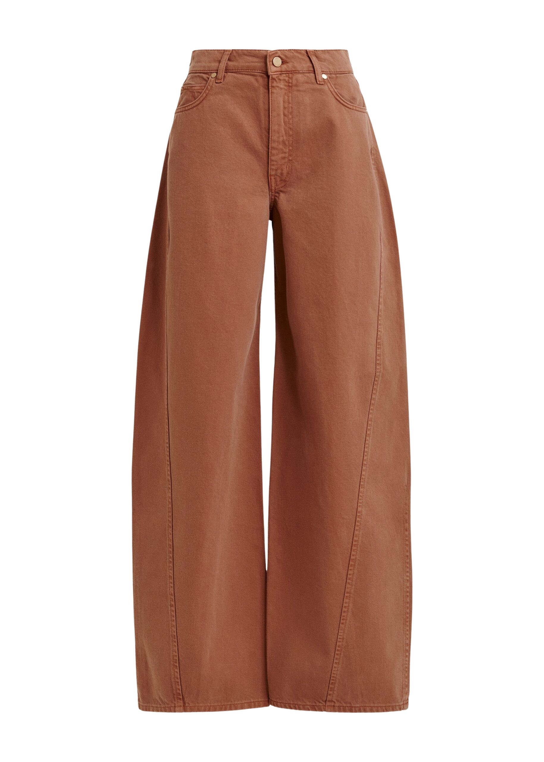 Brown barrel-leg jeans