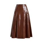 Essentiel-Antwerp-Brown-faux-leather-midi-skirt-scaled45470_nobg Brown faux leather midi skirt