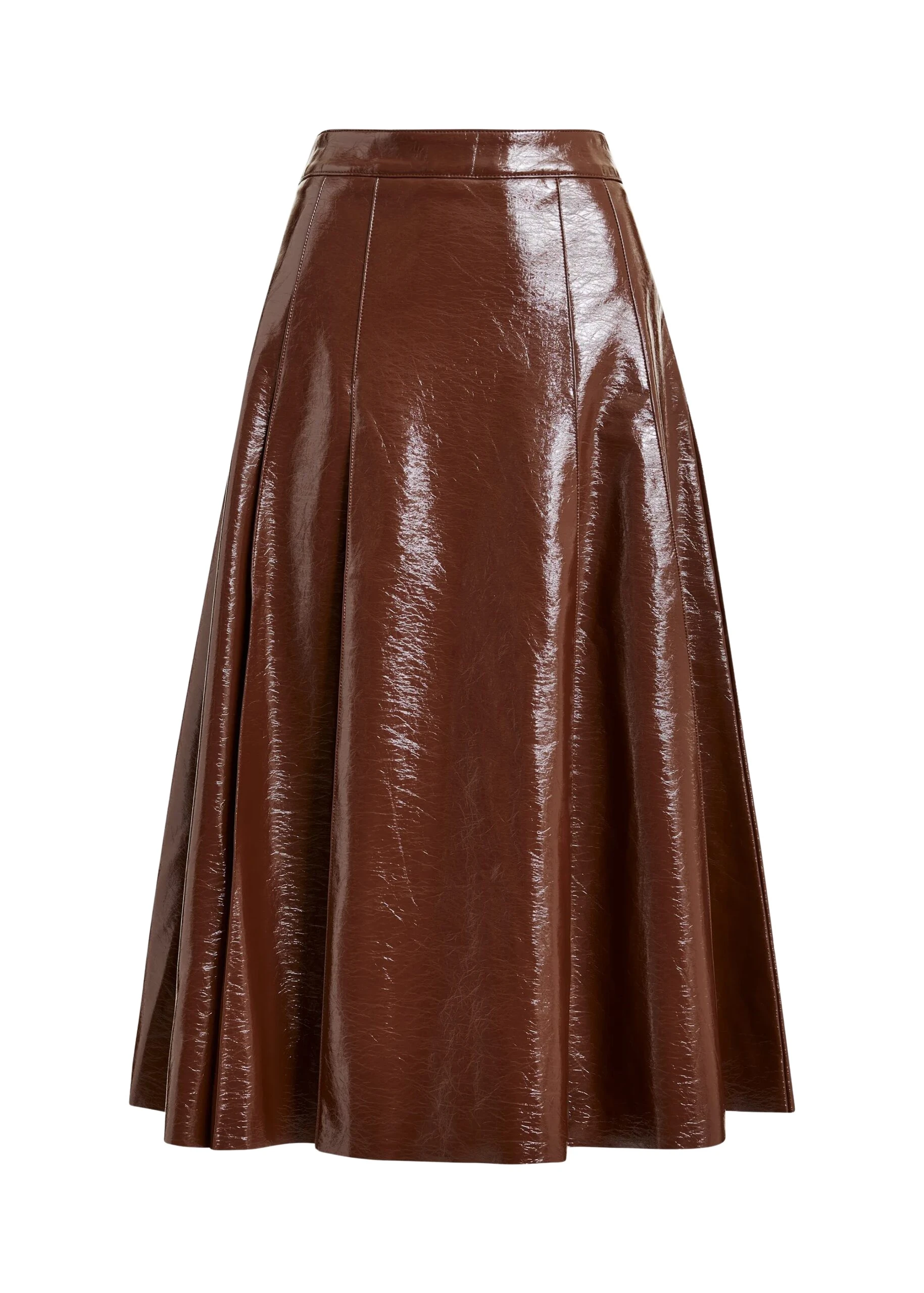 Essentiel-Antwerp-Brown-faux-leather-midi-skirt-scaled45470_nobg Brown faux leather midi skirt