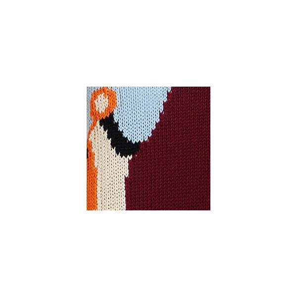 blue and orange jacquard cotton sweater
