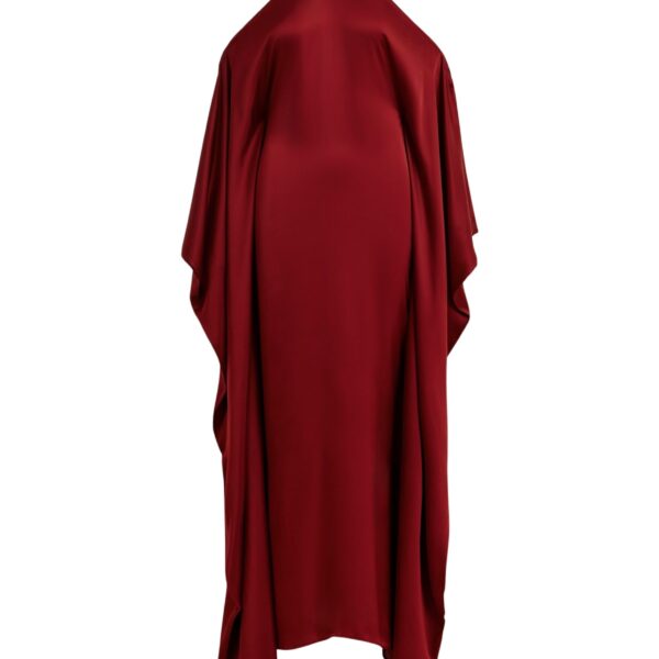 Burgundy halterneck maxi dress with waterfall sides